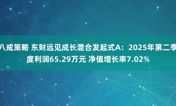 八戒策略 东财远见成长混合发起式A：2025年第二季度利润65.29万元 净值增长率7.02%